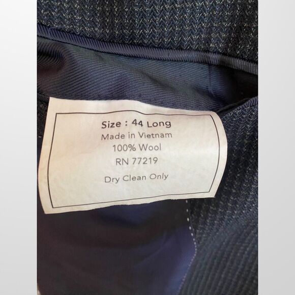 Pronto Uomo Platinum Mens Sport Coat Blazer Two Button Navy Casual Wool Suit 44L - Picture 11 of 12